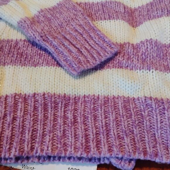 Arizona Purple and White Sweater - L 14/16  (1026) - Picture 4 of 4